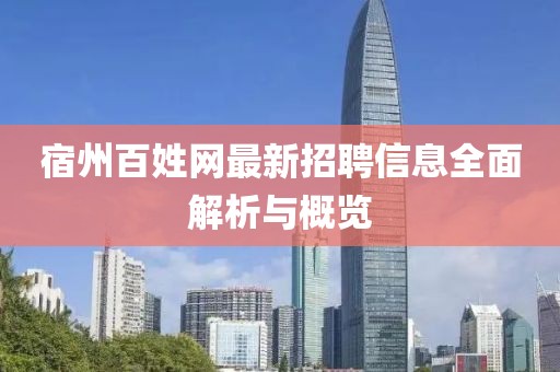 宿州百姓网最新招聘信息全面解析与概览