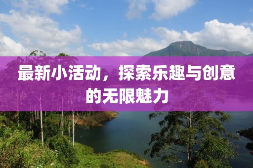 最新小活动，探索乐趣与创意的无限魅力