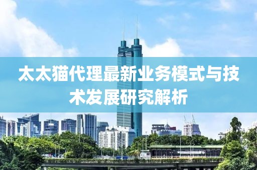 太太猫代理最新业务模式与技术发展研究解析