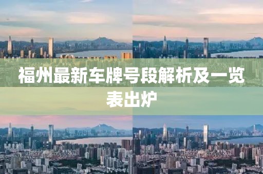 福州最新车牌号段解析及一览表出炉