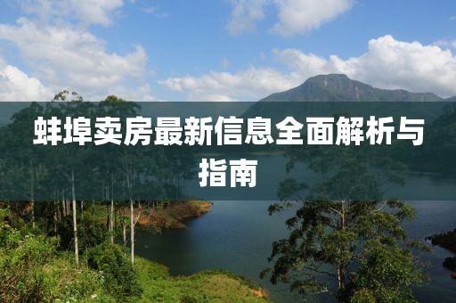 蚌埠卖房最新信息全面解析与指南