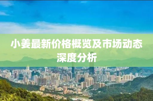小姜最新价格概览及市场动态深度分析