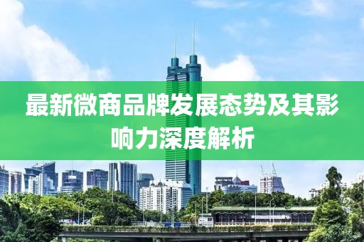 最新微商品牌发展态势及其影响力深度解析