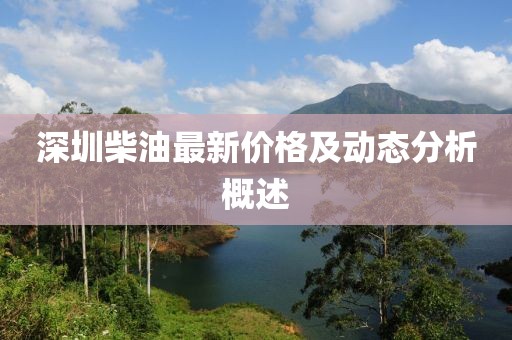 深圳柴油最新价格及动态分析概述