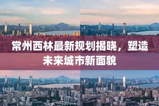 常州西林最新规划揭晓，塑造未来城市新面貌