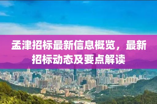 孟津招标最新信息概览，最新招标动态及要点解读