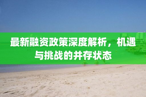 最新融资政策深度解析，机遇与挑战的并存状态