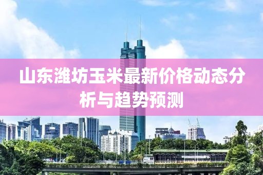 山东潍坊玉米最新价格动态分析与趋势预测