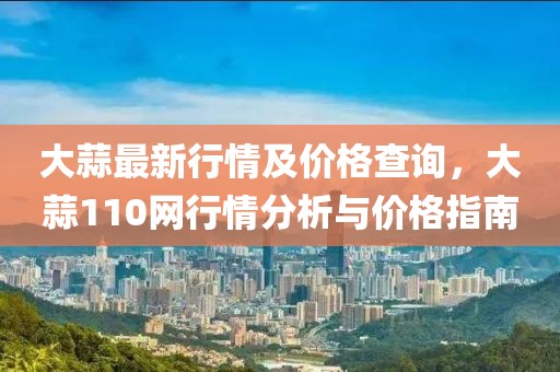 大蒜最新行情及价格查询，大蒜110网行情分析与价格指南