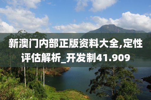 新澳门内部正版资料大全,定性评估解析_开发制41.909