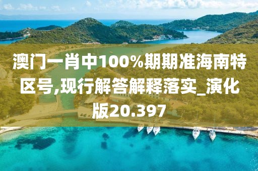 澳门一肖中100%期期准海南特区号,现行解答解释落实_演化版20.397