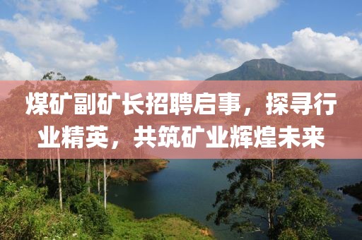 煤矿副矿长招聘启事，探寻行业精英，共筑矿业辉煌未来