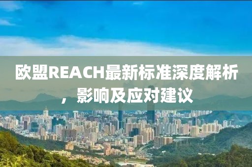 欧盟REACH最新标准深度解析，影响及应对建议