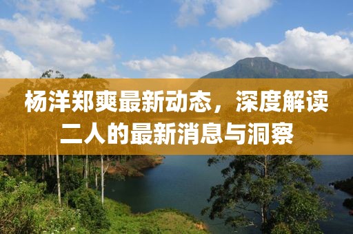 杨洋郑爽最新动态，深度解读二人的最新消息与洞察