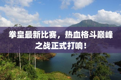 拳皇最新比赛，热血格斗巅峰之战正式打响！