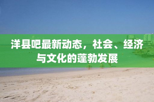 洋县吧最新动态，社会、经济与文化的蓬勃发展