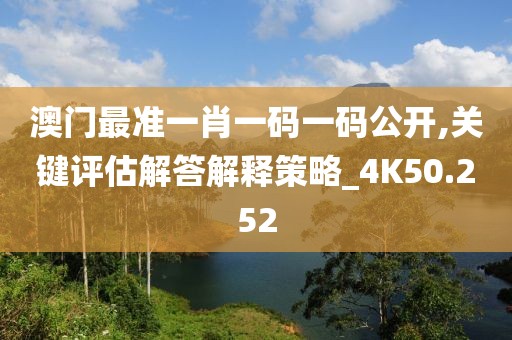 澳门最准一肖一码一码公开,关键评估解答解释策略_4K50.252