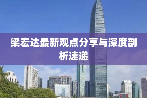 梁宏达最新观点分享与深度剖析速递