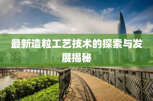 最新造粒工艺技术的探索与发展揭秘