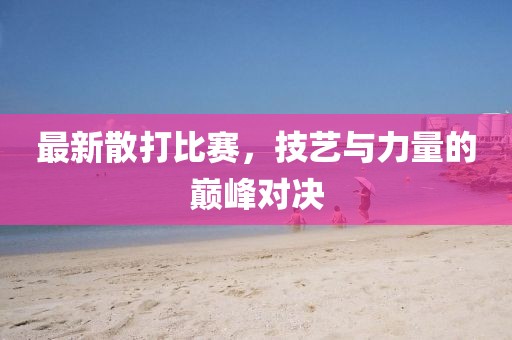 最新散打比赛，技艺与力量的巅峰对决