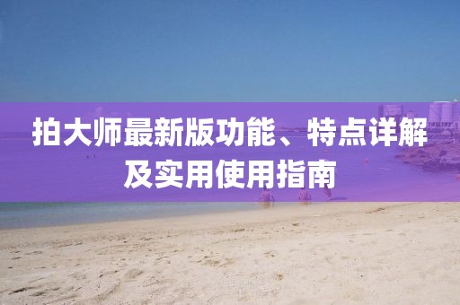 拍大师最新版功能、特点详解及实用使用指南