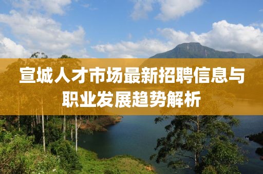宣城人才市场最新招聘信息与职业发展趋势解析