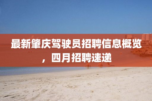 最新肇庆驾驶员招聘信息概览，四月招聘速递