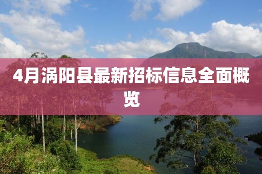 4月涡阳县最新招标信息全面概览