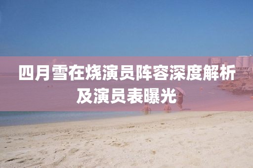 四月雪在烧演员阵容深度解析及演员表曝光