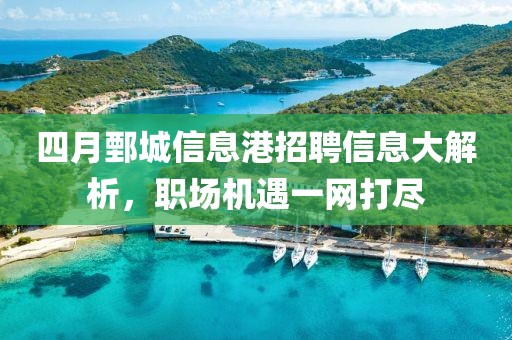 四月鄄城信息港招聘信息大解析，职场机遇一网打尽