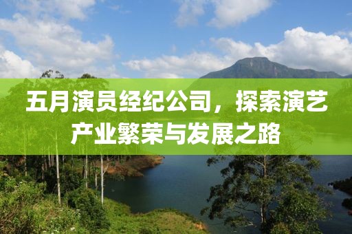 五月演员经纪公司，探索演艺产业繁荣与发展之路