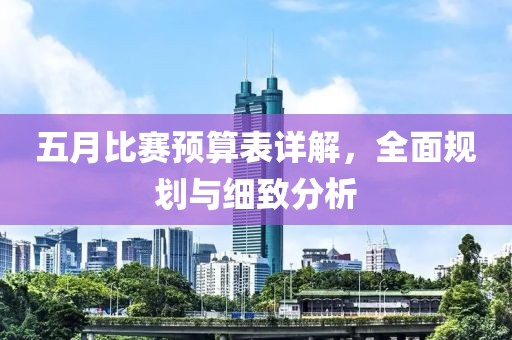 五月比赛预算表详解，全面规划与细致分析