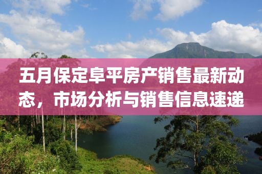五月保定阜平房产销售最新动态，市场分析与销售信息速递