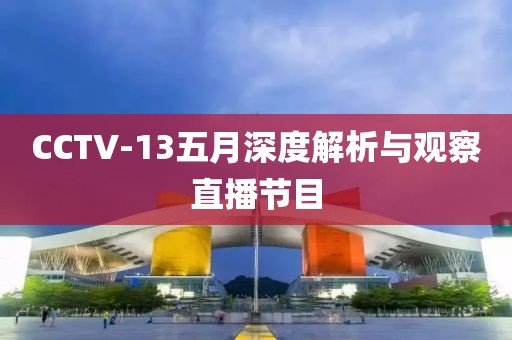 CCTV-13五月深度解析与观察直播节目