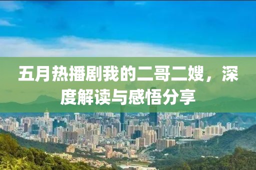 五月热播剧我的二哥二嫂，深度解读与感悟分享