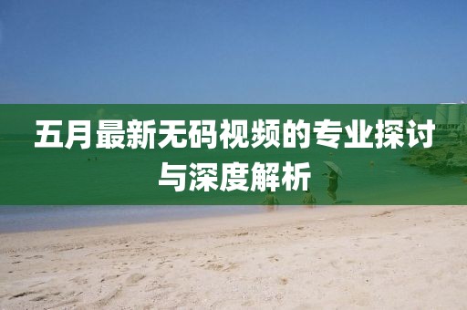 五月最新无码视频的专业探讨与深度解析