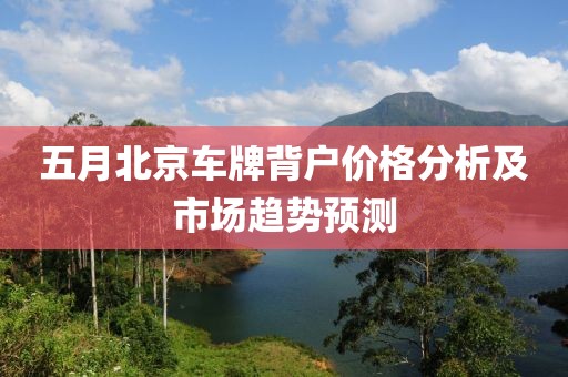 五月北京车牌背户价格分析及市场趋势预测