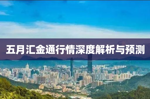 五月汇金通行情深度解析与预测