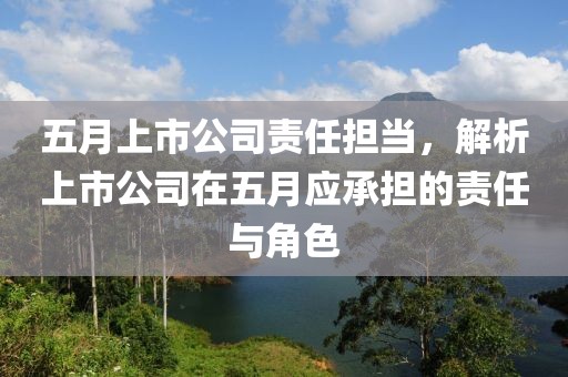 五月上市公司责任担当，解析上市公司在五月应承担的责任与角色