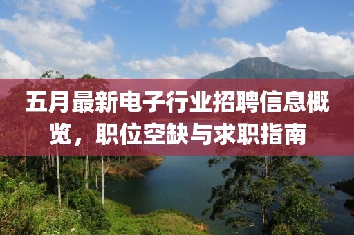 五月最新电子行业招聘信息概览，职位空缺与求职指南