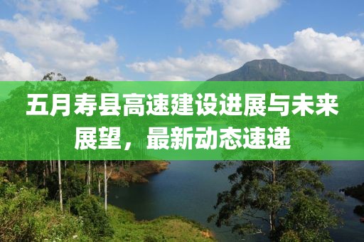 五月寿县高速建设进展与未来展望，最新动态速递