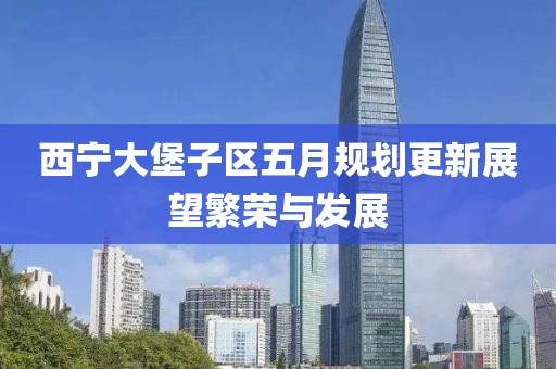 西宁大堡子区五月规划更新展望繁荣与发展