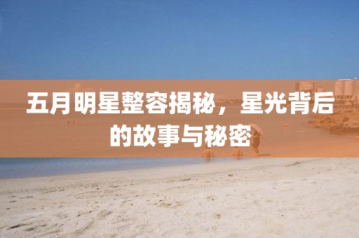 五月明星整容揭秘，星光背后的故事与秘密