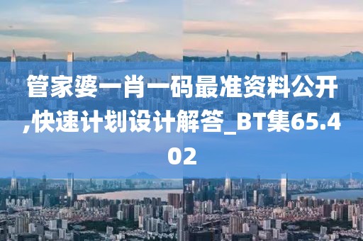 管家婆一肖一码最准资料公开,快速计划设计解答_BT集65.402