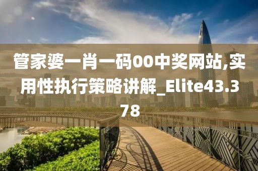 管家婆一肖一码00中奖网站,实用性执行策略讲解_Elite43.378