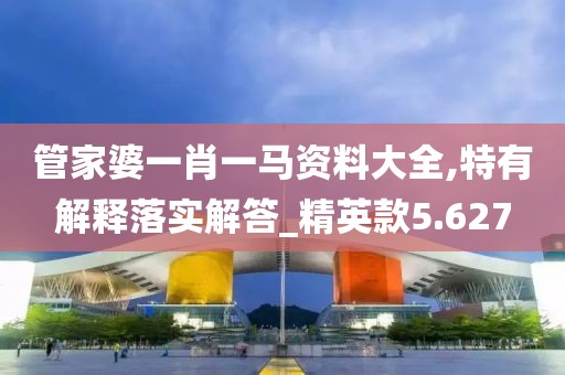 管家婆一肖一马资料大全,特有解释落实解答_精英款5.627