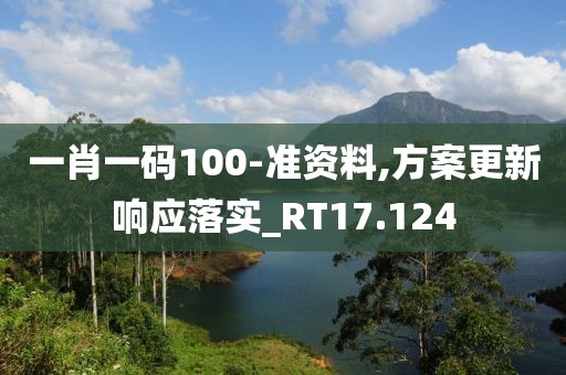 一肖一码100-准资料,方案更新响应落实_RT17.124