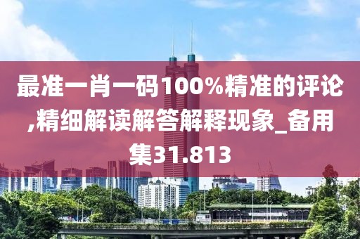 最准一肖一码100%精准的评论,精细解读解答解释现象_备用集31.813