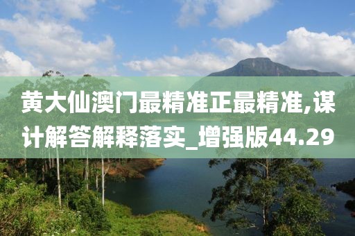 黄大仙澳门最精准正最精准,谋计解答解释落实_增强版44.29