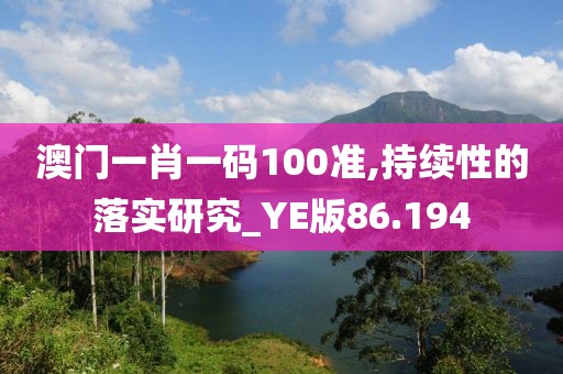 澳门一肖一码100准,持续性的落实研究_YE版86.194